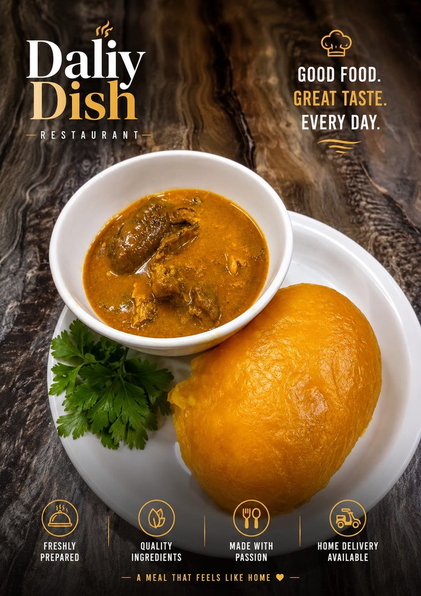 A bowl of vegetable soup with swallow at Daily Dish Restaurant